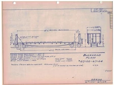 1967 Milwaukee Road Railroad Blue Print Page Bulkhead Flat Car 67100-67104