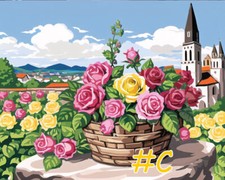 Beautiful Rose Church Printed Needlepoint Canvas FA77-4