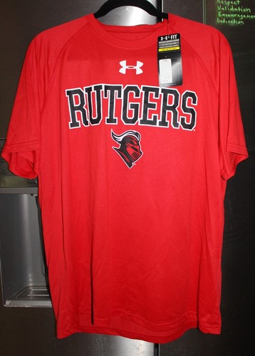 Under Armour Rutgers Scarlet Knights Dri-Fit T-Shirt Size Medium Heat Gear Tee