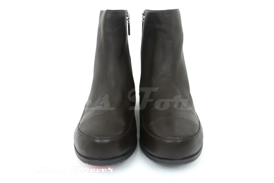 FitFlop женщин темно коричневый кожаный стороне молнии крышка носок ботильоны размер 7,5 - Изображение 3 из 4