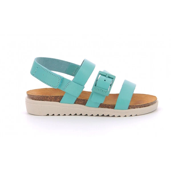 Kickers Sandalia Niña Alana Niño Con Rasgar Y Hebilla - 51 (Azul Claro) - Imagen 2 de 4