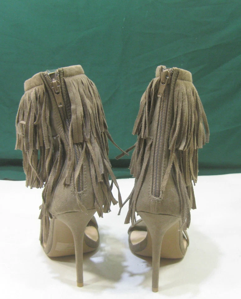 NUEVO MARRÓN 5" Stiletto Tacón Alto Punta Abierta Zapatos con Cordones MUJERES Talla 7.5 Foto 3 de 4