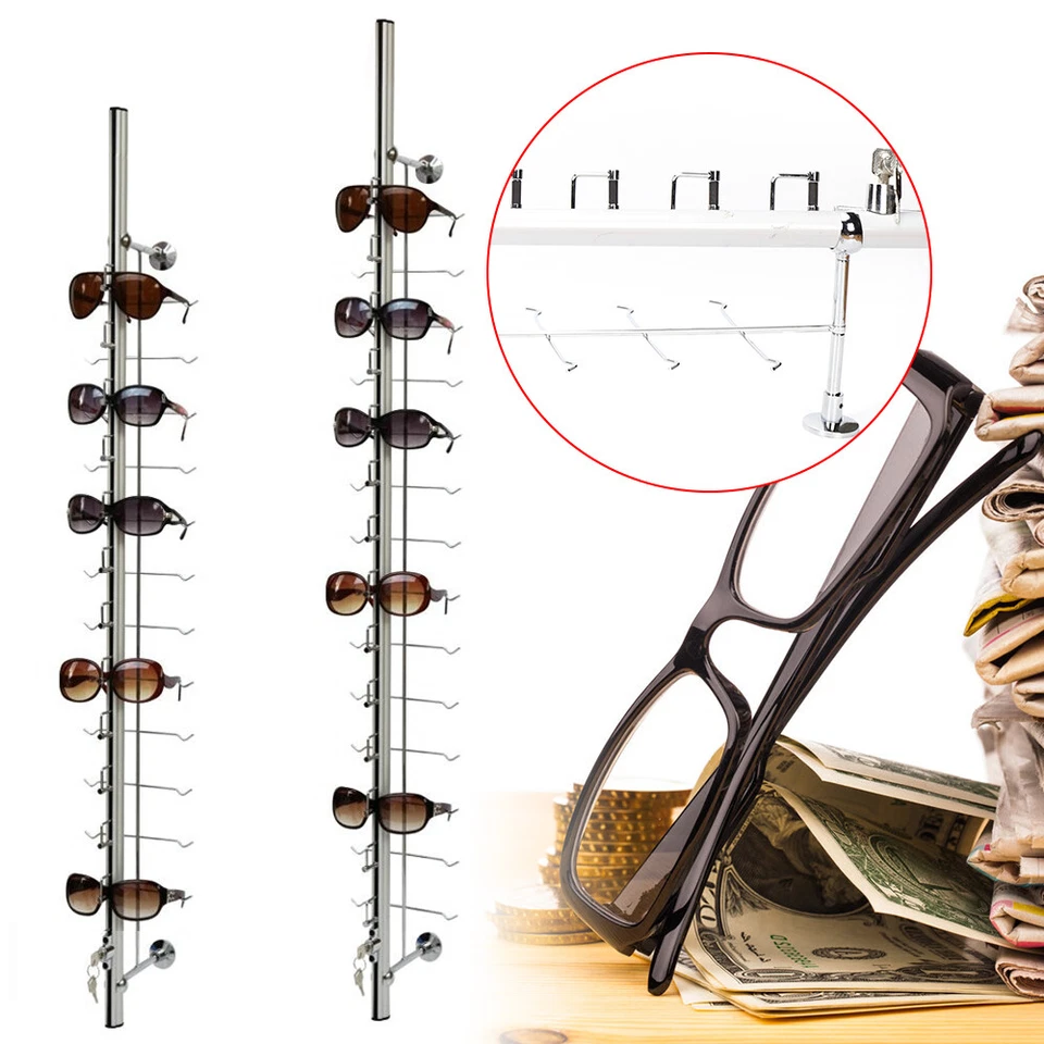 10PCS Optical Frames Display Rod With Lock Sunglasses Eyeglasses Storage Stand - Image 3 of 4