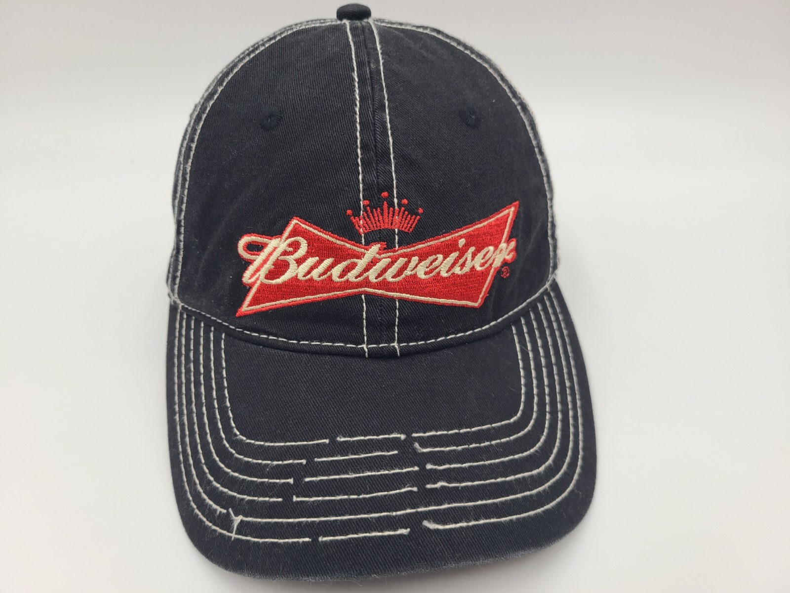 Budweiser Anheuser-Busch Eagle Distressed Snapback Hat Cap Beer Men Women Black