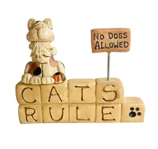 Suzi Skoglund Art Cats Rule No Dogs Allowed Desk Office Kitty Pets Gift Cute MCM