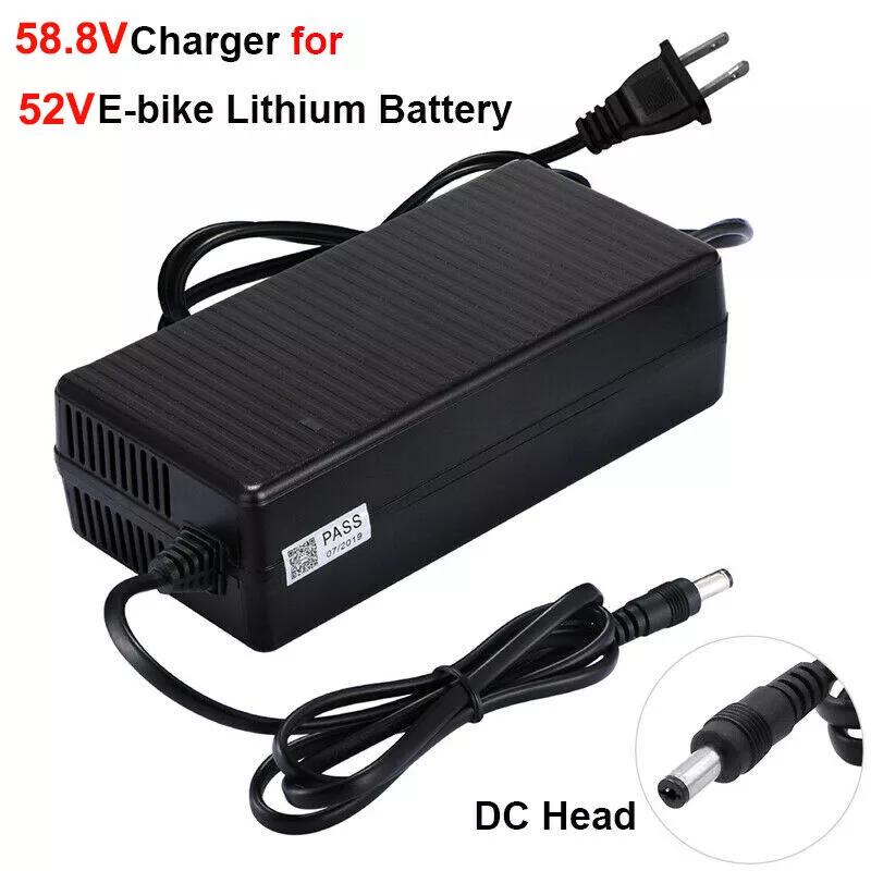 58.8V 2A Power Charger DC Head For 52V Electric Bicycles E-bike Lithium  Battery