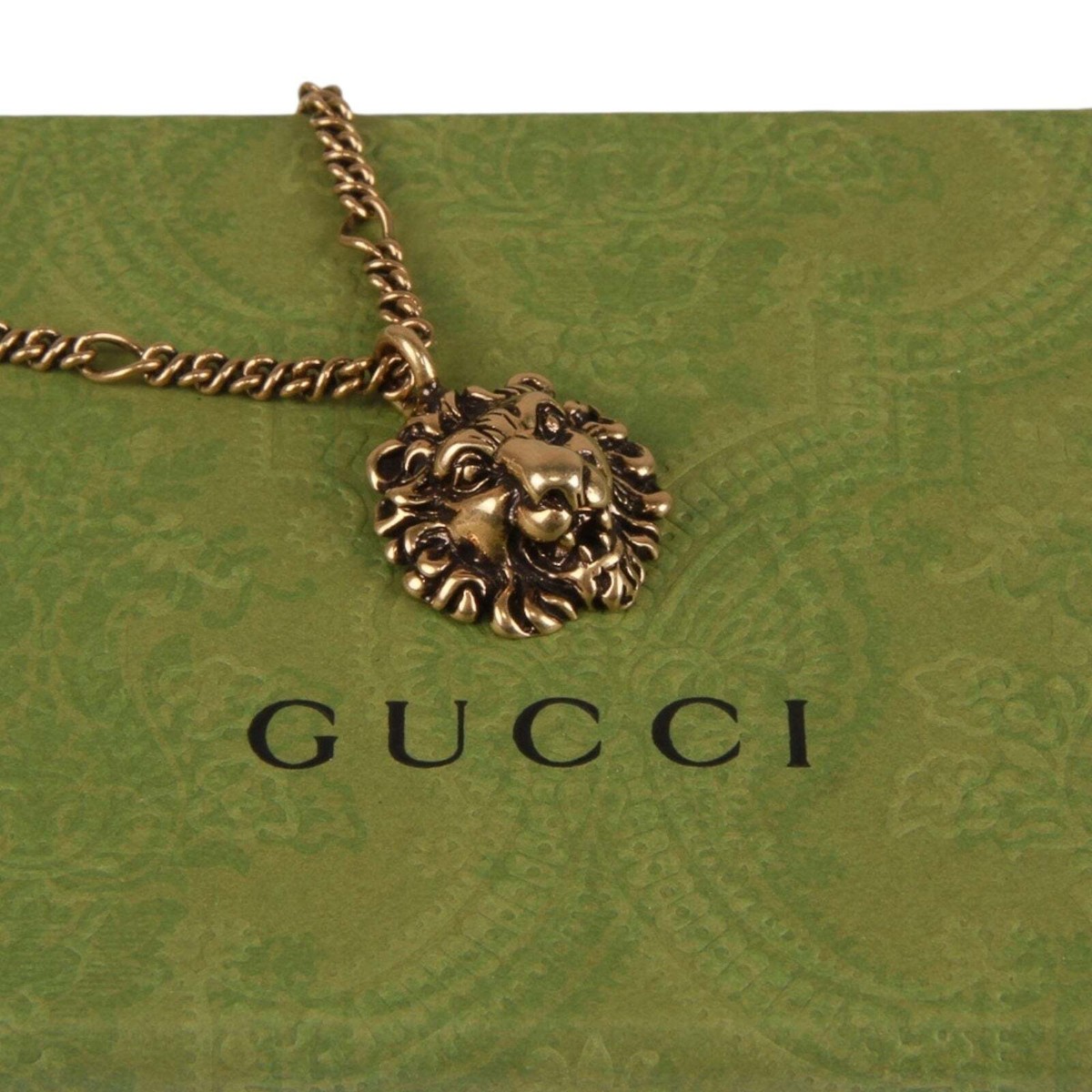 Authentic Gucci Lion Head Motif Brass necklace | eBay