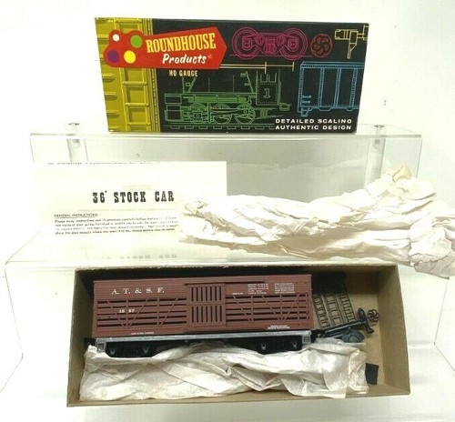 NOS ROUNDHOUSE 3625 AT&SF 36' Stock Car Kit ~HO Scale - Picture 2 of 4