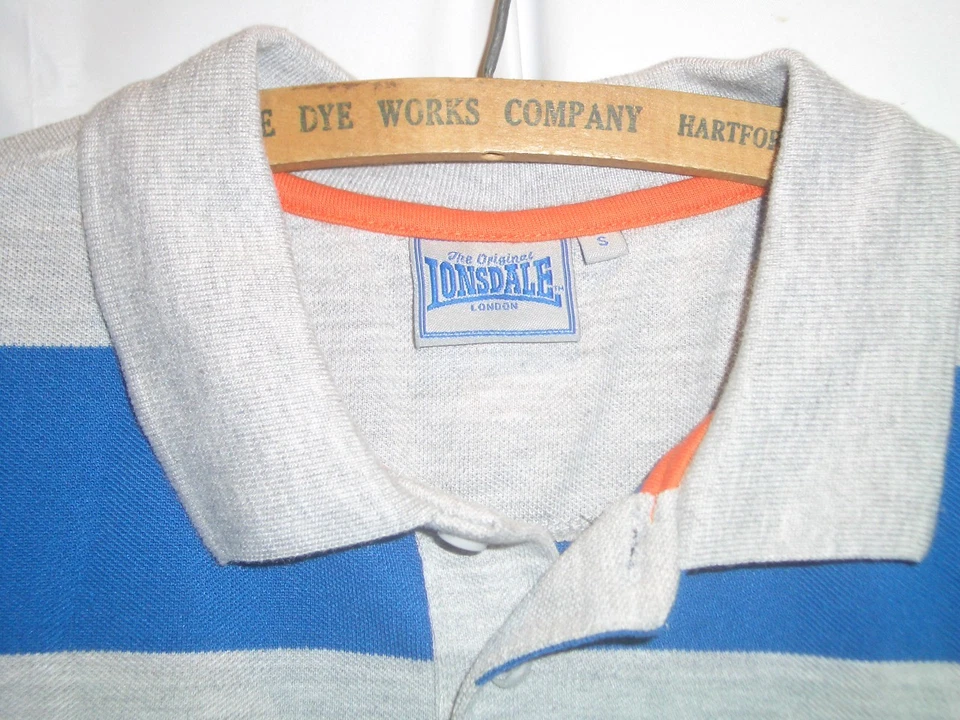 LONSDALE LONDON Blue Gray SS RUGBY MENS POLO SHIRT DUKE EUC Excellent Cond - Image 2 of 4