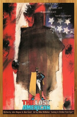 1990 Epic Comics The Last American Vintage Print Ad/Poster Mike McMahon Art 90s