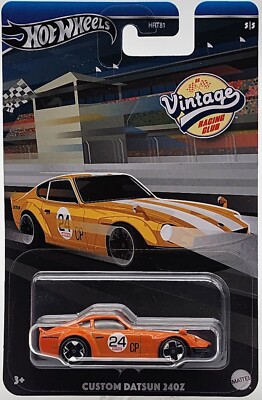 HOT WHEELS 2024 VINTAGE RACING CLUB RELEASE B CUSTOM DATSUN 240Z WITH PROTECTOR!