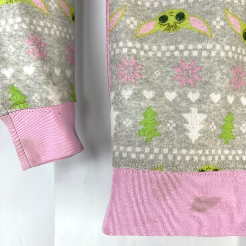 Star Wars Baby Yoda Snow Cute Grogu Mandalorian Fleece Pajamas Kids Size 6 - Picture 6 of 7