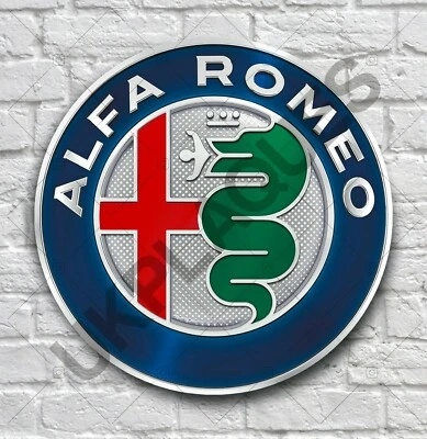 ALFA ROMEO BADGE 2FT LARGE GARAGE SIGN WALL PLAQUE CLASSIC CAR 2015-NOW MANCAVE - Image 1 of 4