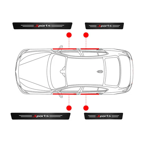 4pcs Carbon Fiber Car Door Plate Sill Scuff Cover Anti Scratch Sticker-Protector - Bild 10 von 10