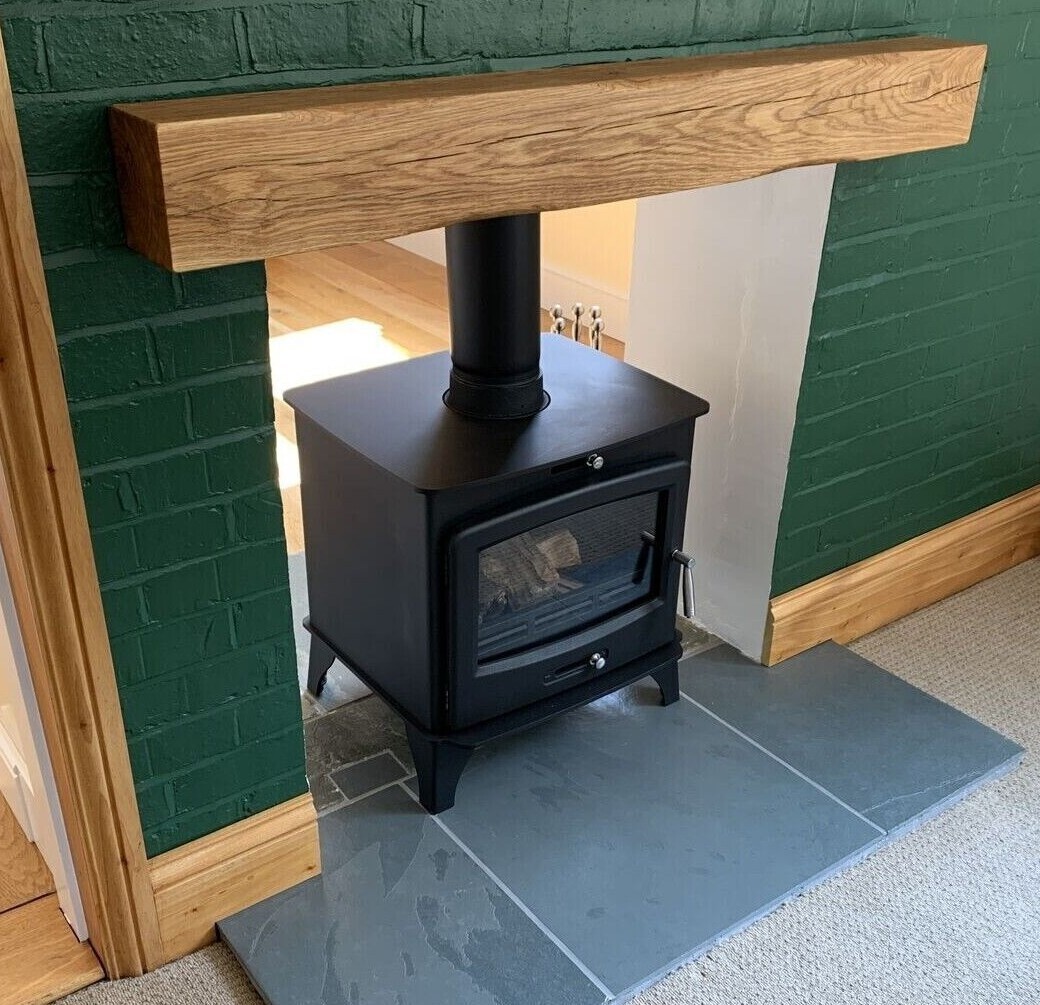 CHIMENEA DE ROBLE HECHA A MANO VIGA DE REPISA para quemador de troncos CHIMENEA DE ROBLE A MEDIDA
