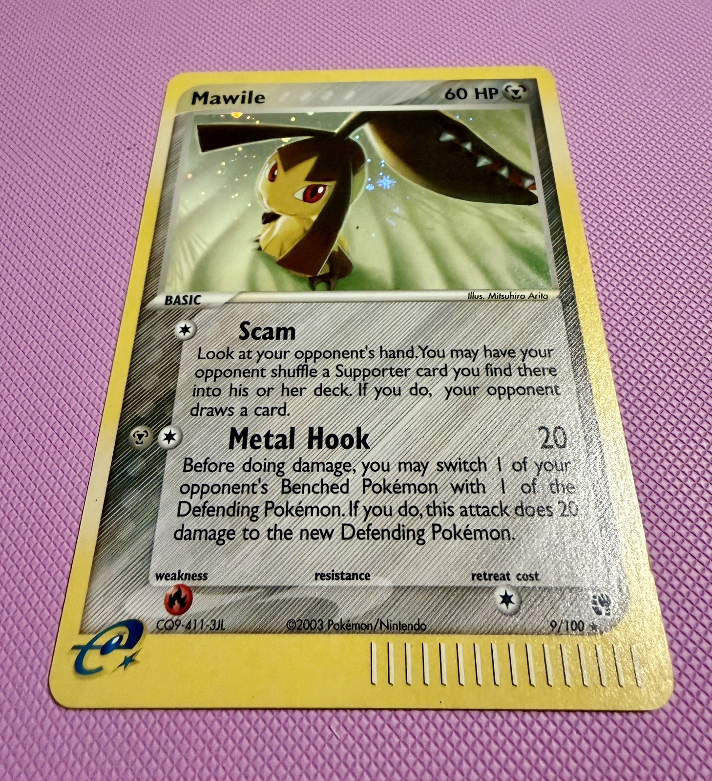 NM Pokémon Mawile 9/100 EX Sandstorm Holo Rare E-Reader  NICE SWIRL
