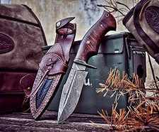 Custom Hand Made Forged Damascus Steel Fix Blade Hunting Tracker Knife 2171