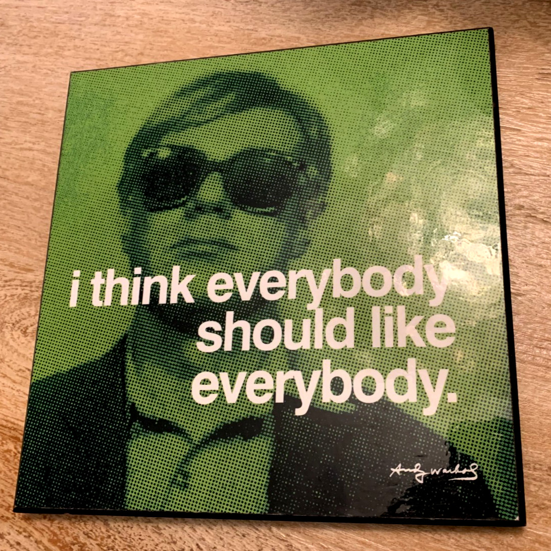 ANDY WARHOL LGBQT Wall Plaque Green Pop Art 1960s Mod Style Hippie Boho Culture