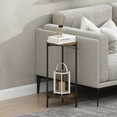 Small Narrow Chairside End Table For Living Room Tall Shelf Furniture Bedside