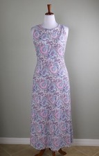 TALBOTS $138 Soft Stretch Keyhole Printed Maxi Halter Tank Dress Size XL