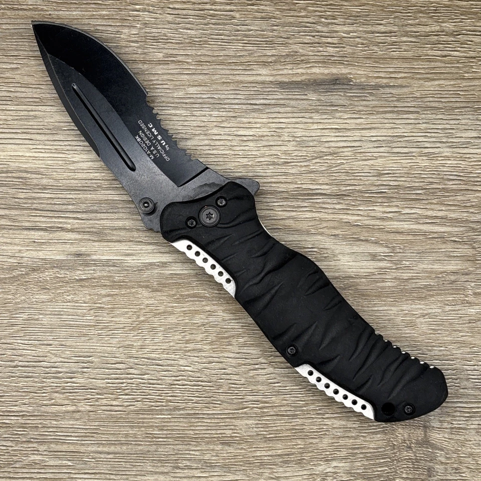 ЛИЦЕНЗИРОВАННЫЙ СКЛАДНОЙ КАРМАННЫЙ НОЖ 8,5 ДЮЙМА MTECH USA MARINES DROP POINT С ПРУЖИННОЙ ПОДДЕРЖКОЙ - Изображение 2 из 2