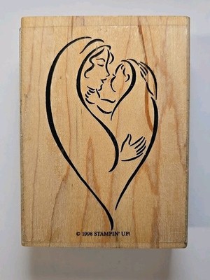 Mother & Baby Design Wood Mounted Rubber Craft Stamp - Stampin' Up! 1998