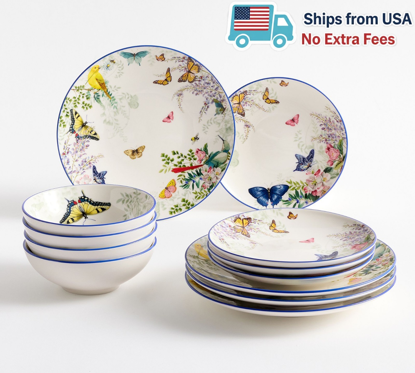 Pottery Barn Meadow Stoneware Dinnerware Set 12-Piece