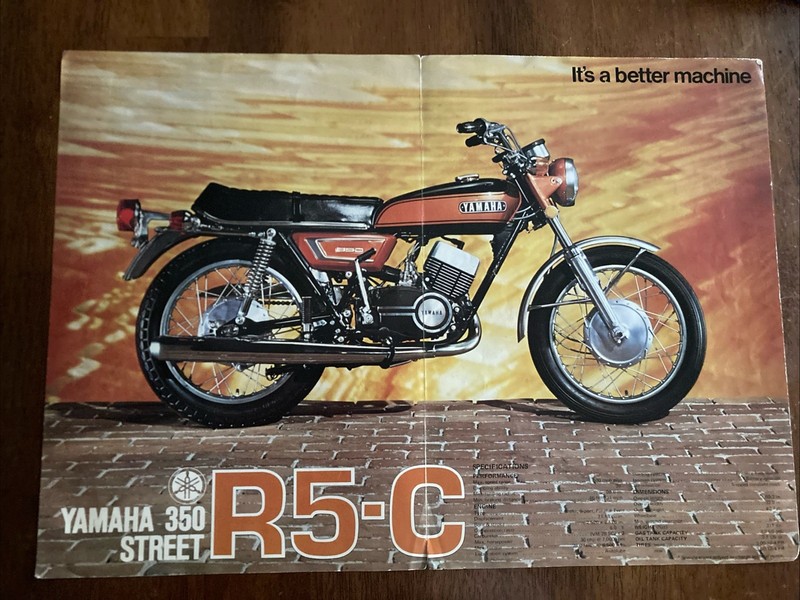 Yamaha 350 Street R5-C 1970’s Specifications Poster Original