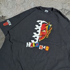 💀😈 RARE 90s/Y2K Half Bad 333 Muck U 52 Poker AAA 2XL T Shirt Half EVIL Devil