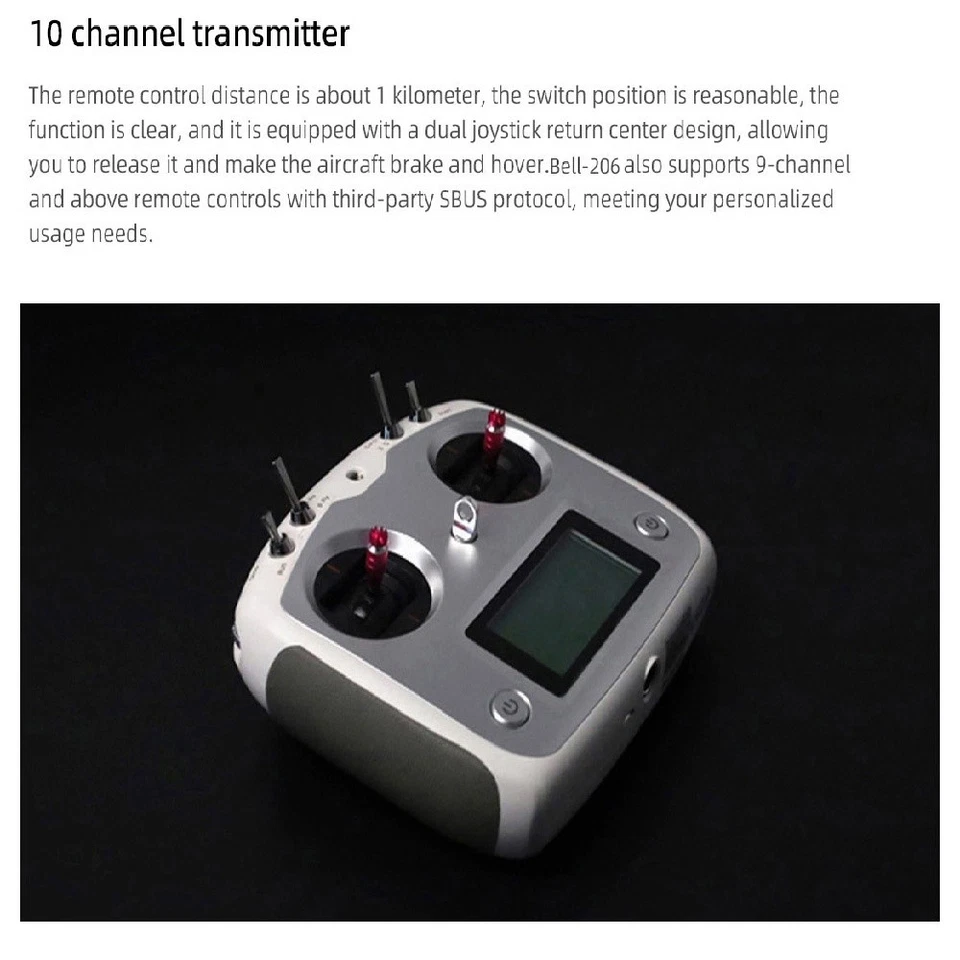 Fly Wing Bell 206 V3 6CH GPS 3D 4 Blades Metal Rotor RC RTF Helicopter AU Plug - Image 4 of 4