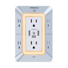 USB Wall Charger, Surge Protector, POWRUI 6-Outlet Extender with 3 ... Fast Ship