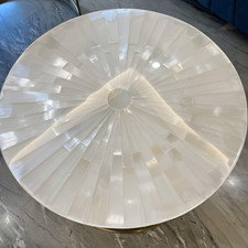 Handmade Selenite Stone Table Top Natural Crystal Slab Polyester Polish