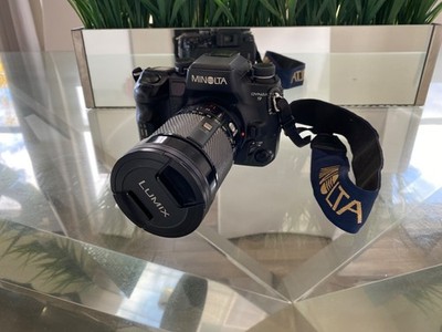 Minolta Dynax 9 Film Camera AF 28-135 Lens Strap and Lens Cover New Batteries