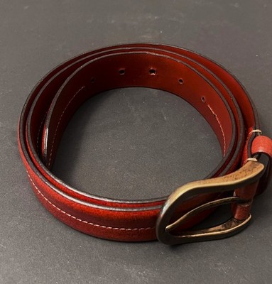 Bosca B02556 Men's Brown Leather Dress Belt 40/100 Brass Buckle Made in Canada