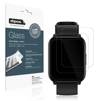 2x Schutzfolie für Realme Watch S100 - Anti-Shock 9H Folie dipos Glass