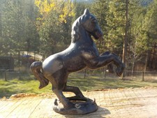 Vtg Cast Metal Bucking Horse Bank 5