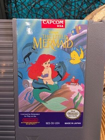 THE LITTLE MERMAID WALT DISNEY'S  1985 Nintendo NES Cartridge TESTED WORKING