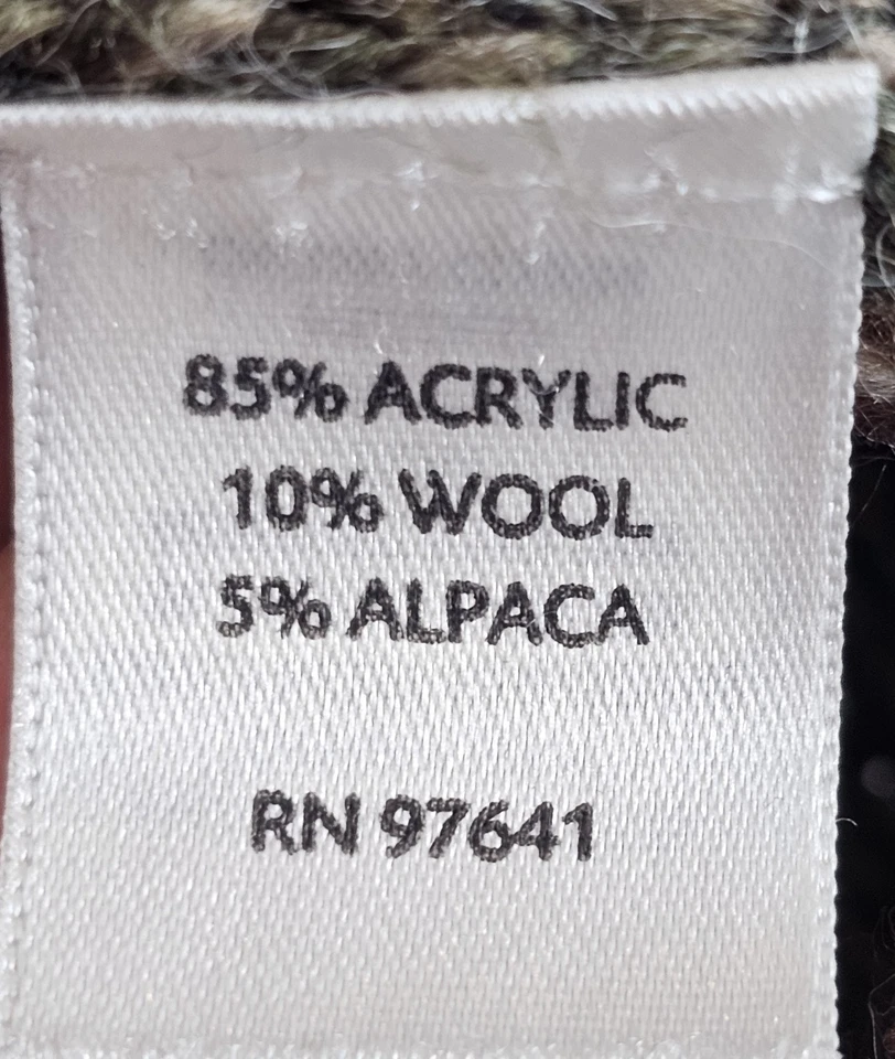 J. Jill Wool Alpaca Blend Sweater Large Striped Marled Nature Green Brown Fall - Image 3 of 4