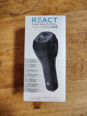 React 7-in-1 Vehicle Emergency Multi-Tool by ChargeHub Alarm Seat Belt Cutter