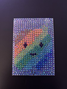 ACEO Original Bedazzled Rainbow Party Ghost