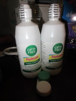 Opti-Free Twin Pack Replenish Disinfecting Contact Lens Solution 2x10oz Exp:2028