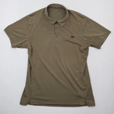 Arcteryx Polo Shirt Mens Large Olive Green Captive SS Performance Stretch Tech
