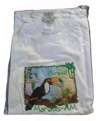 Naturativa Toucan Tshirt Manaus AM  White Womens Size Large Brazil 