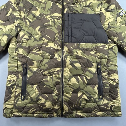 Superdry Hex Quilted Camo Puffer Jacket Men's 2XL Para Military Hooded Green - Picture 4 of 20