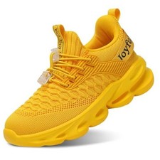 Girls Boys Sneakers Lightweight Breathable Kids Girls Boys 13 Little Kid Yellow