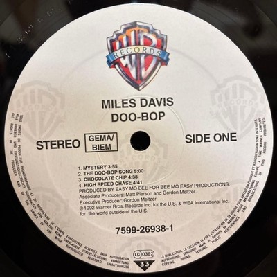 Miles Davis / Doo Bop 1992 EU Original LP Warner Bros. Records