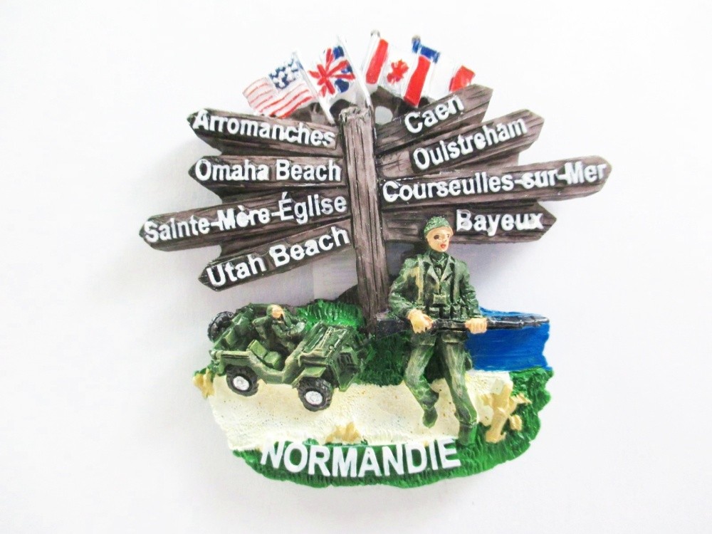 Normandy Magnet Poly Souvenir Utah Beach Caen Omaha Bayeux Arromanches