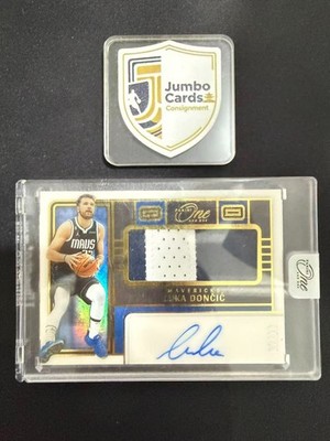 Luka Doncic 2022-23 Panini One and One Jumbo Patch Auto Gold #07/10 Encased