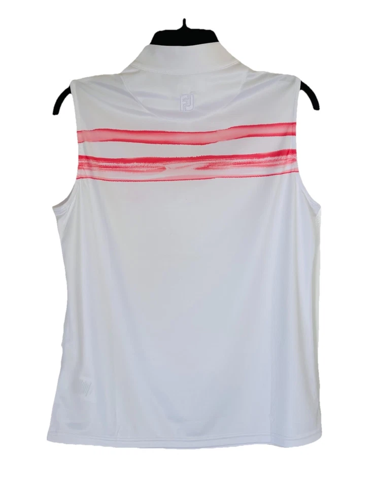 Polo de golf FootJoy para mujer sin mangas 1/4 cremallera - mediano - Longview logotipo CC Foto 2 de 4