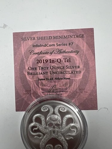 2019 In-Q-Tel Silver Shield 1 Troy Oz BU Round (InfoIndCom #7)